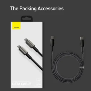 Baseus Tungsten Gold Fast Charging Data Cable Type-C to Type-C 240W 2m | Black